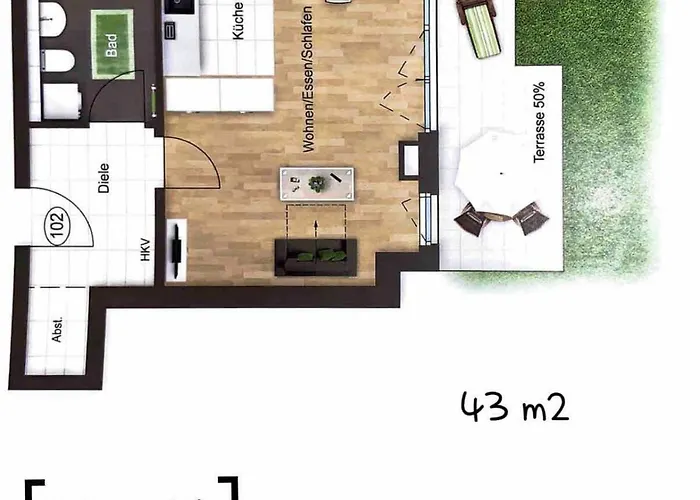 Bright New 43m2 With A Beautiful Garden